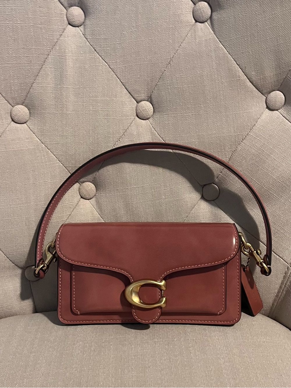 NWOT Coach, The Tabby bag 20, leather, in peony.